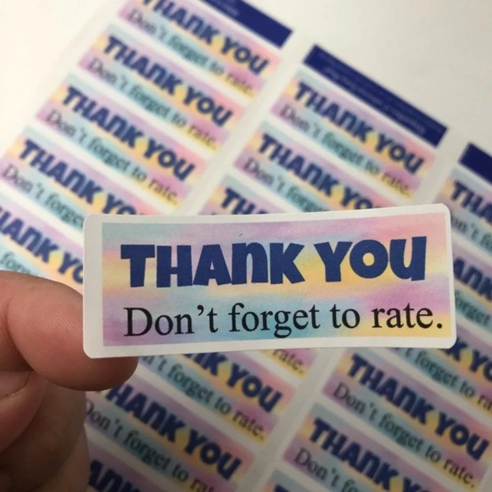 90 thank you don’t forget to rate stickers 1x2 5/8